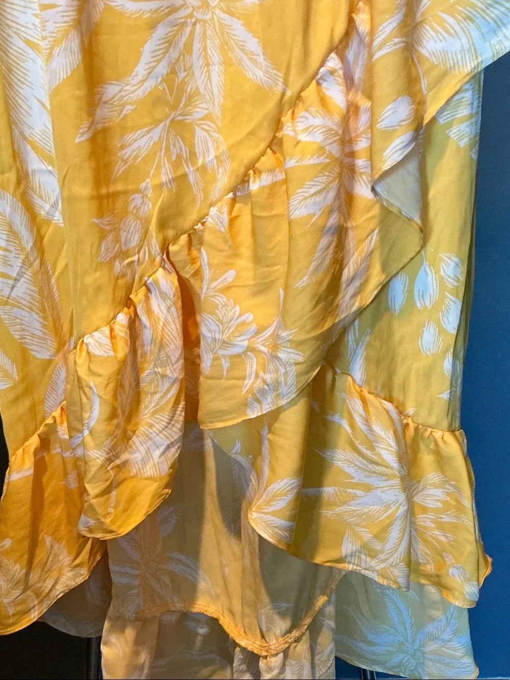 Yellow Floral Ruffle Maxi Skirt - Women